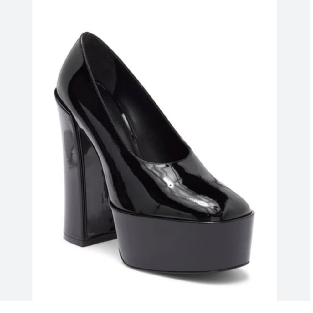 Stuart Weitzman Glossy Black Platform Heels